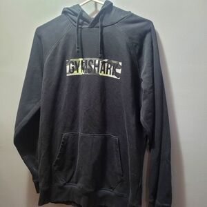 Gymshark Black Pullover Logo Front  Hoodie Size M